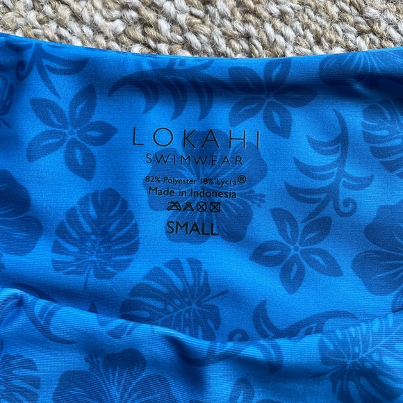 NWOT Lokahi Ruby High Cut Bottom, blue aloha, size small - Picture 3 of 6